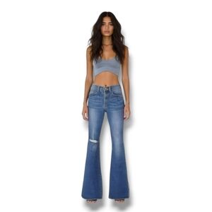 Miss Lola High Waist Flare Wide Leg Jeans Women’s Size 9 NWT Boho